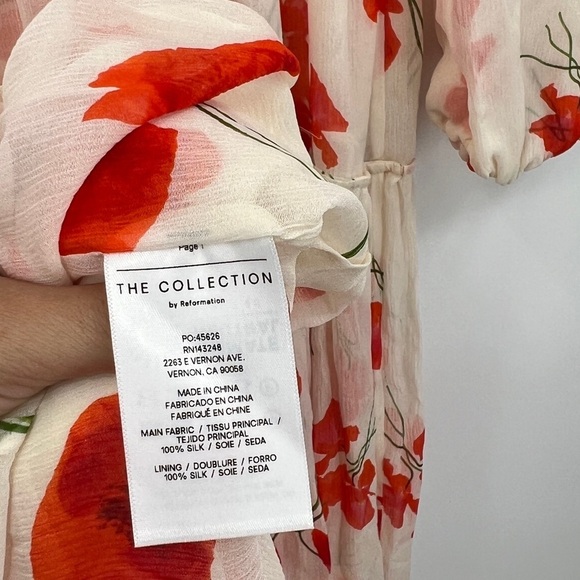 The Collection Reformation Poppy Silk Floral Print Maxi Summer Cambridge Dress - Picture 10 of 12